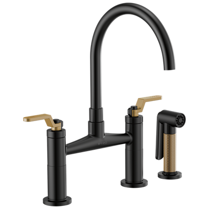 Brizo - Litze Bridge Faucet with Arc Spout and Industrial Handle