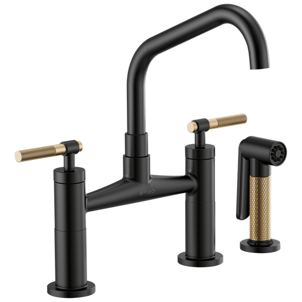 Brizo - Litze Bridge Faucet with Angled Spout and Knurled Handle