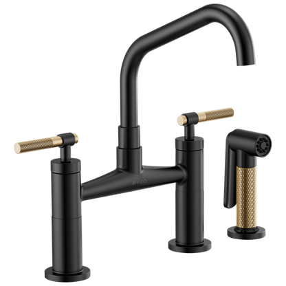 Brizo - Litze Bridge Faucet with Angled Spout and Knurled Handle