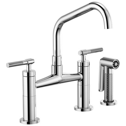 Brizo - Litze Bridge Faucet with Angled Spout and Knurled Handle