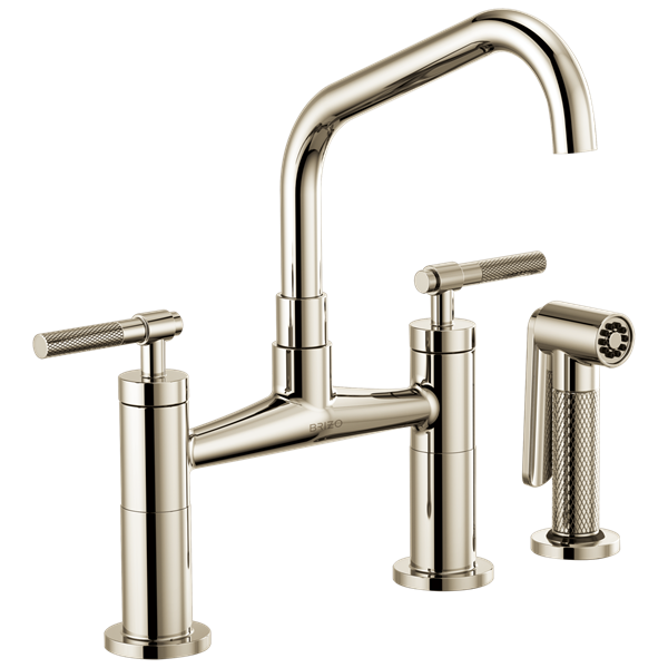 Brizo - Litze Bridge Faucet with Angled Spout and Knurled Handle