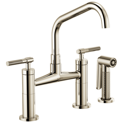 Brizo - Litze Bridge Faucet with Angled Spout and Knurled Handle