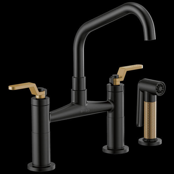 Brizo - Litze Bridge Faucet with Angled Spout and Industrial Handle
