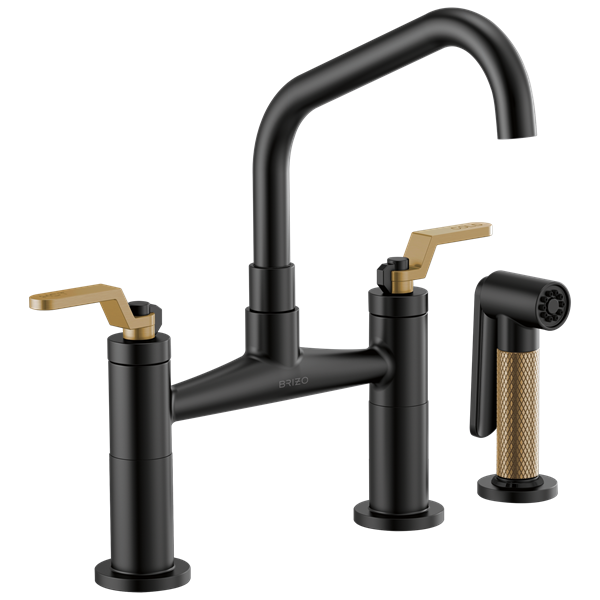 Brizo - Litze Bridge Faucet with Angled Spout and Industrial Handle