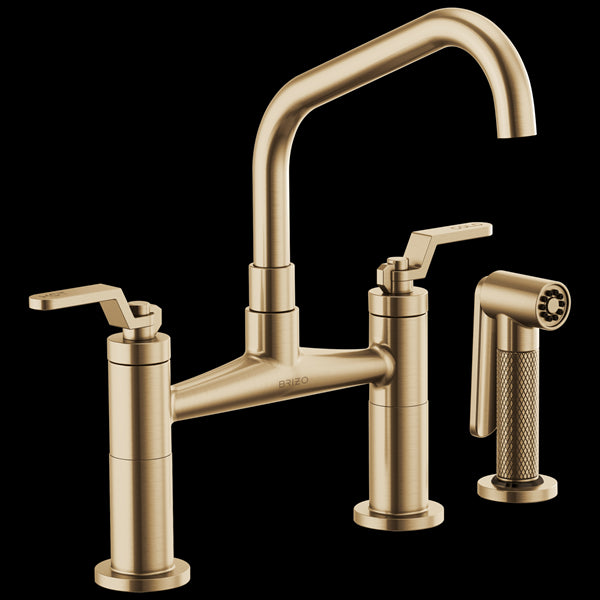 Brizo - Litze Bridge Faucet with Angled Spout and Industrial Handle