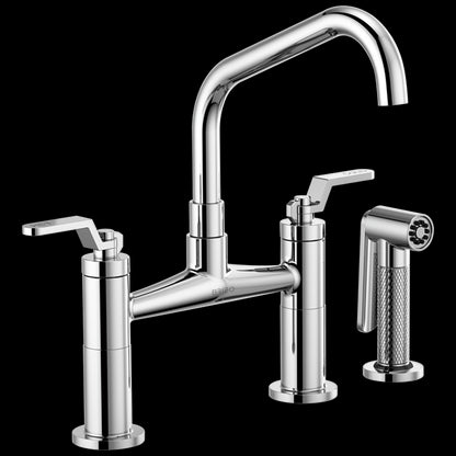 Brizo - Litze Bridge Faucet with Angled Spout and Industrial Handle