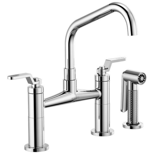 Brizo - Litze Bridge Faucet with Angled Spout and Industrial Handle