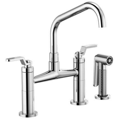 Brizo - Litze Bridge Faucet with Angled Spout and Industrial Handle
