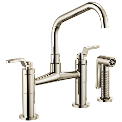 Brizo - Litze Bridge Faucet with Angled Spout and Industrial Handle