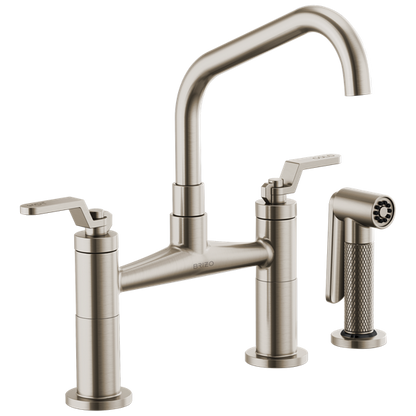 Brizo - Litze Bridge Faucet with Angled Spout and Industrial Handle