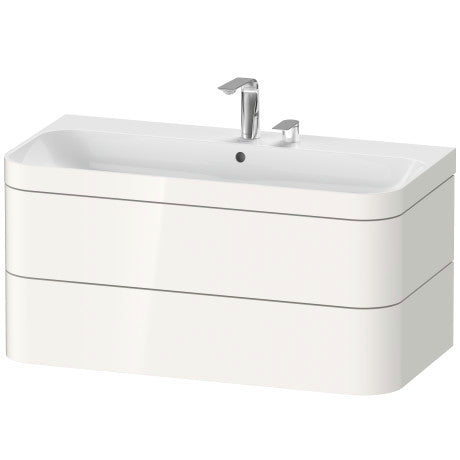 Duravit - Happy D.2 Plus 38-3/8 Inch washbasin c-bonded with vanity wall-mounted