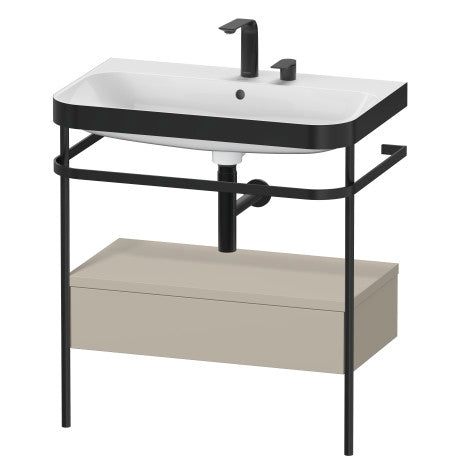 Duravit - Happy D.2 Plus 30-1/2 Inch washbasin c-bonded with metal console floorstanding