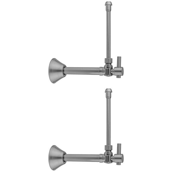 Jaclo - Quarter Turn Angle Pattern 1/2 Inch Copper (Sweat Fit) x 3/8 Inch O.D. Faucet Supply Kit with Contempo Lever Handle, 20 Inch Supply Tubes & Bell Escutcheons