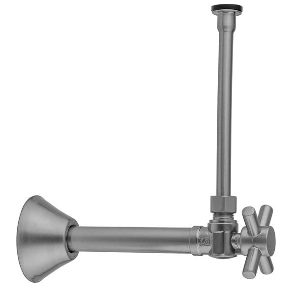Jaclo - Quarter Turn Angle Pattern 1/2 Inch Copper (Sweat Fit) x 3/8 Inch O.D. Toilet Supply Kit with Contempo Cross Handle, 20 Inch Supply Tube, Escutcheon