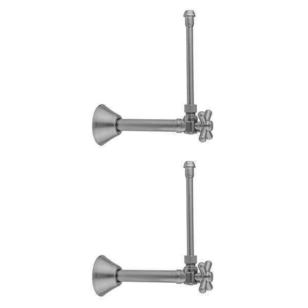 Jaclo - Quarter Turn Angle Pattern 1/2 Inch Copper (Sweat Fit) x 3/8 Inch O.D. Faucet Supply Kit with Standard Cross Handle, 20 Inch Supply Tubes, Escutcheons