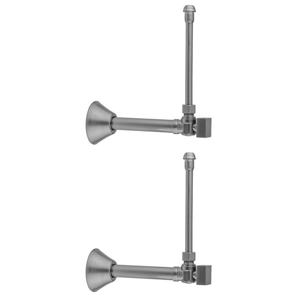 Jaclo - Quarter Turn Angle Pattern 1/2 Inch Copper (Sweat Fit) x 3/8 Inch O.D. Faucet Supply Kit with Square Handle, 20 Inch Supply Tubes, Escutcheons