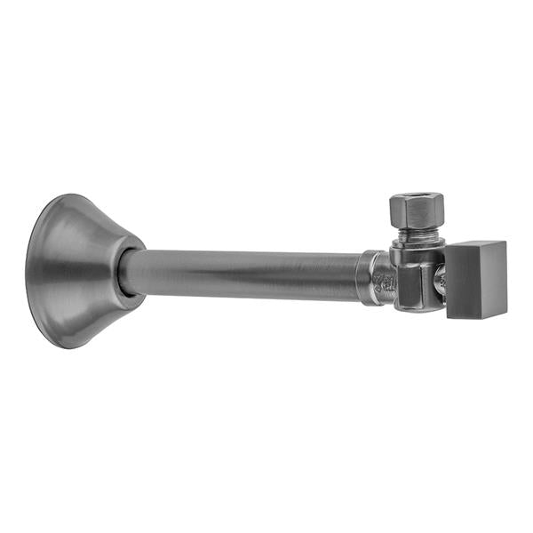 Jaclo - Quarter Turn 1/2 Inch Copper (Sweat Fit) x 3/8 Inch O.D. Outlet Angle Supply Valve with Square Handle