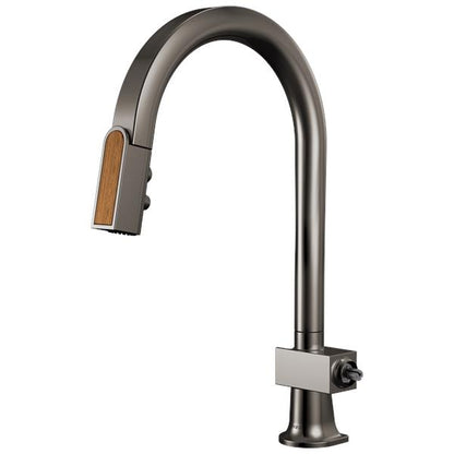 Brizo - Frank Lloyd Wright Pull-Down Kitchen Faucet with Arc Spout and Wood Wand - Less Handle