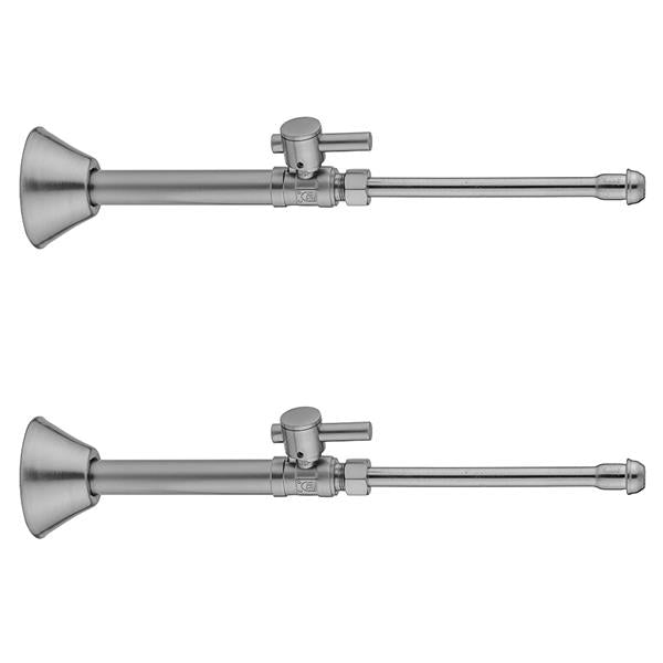 Jaclo - Quarter Turn Straight Pattern 1/2 Inch Copper (Sweat Fit) x 3/8 Inch O.D. Faucet Supply Kit with Contempo Lever Handle, 20 Inch Supply Tubes, Escutcheons