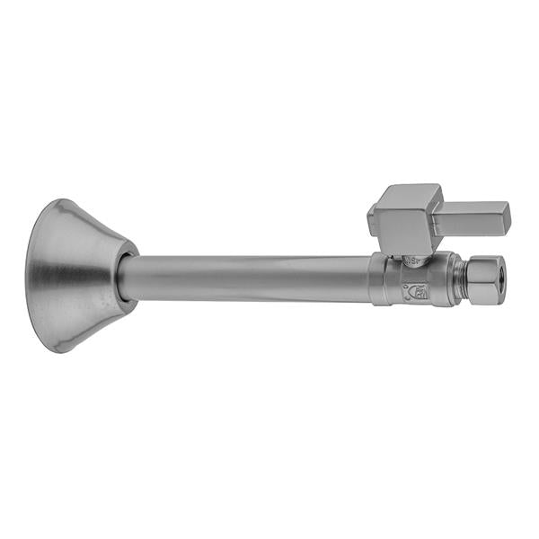 Jaclo - Quarter Turn Straight Pattern 1/2 Inch Copper (Sweat Fit) x 3/8 Inch O.D. Supply Valve with Square Lever Handle