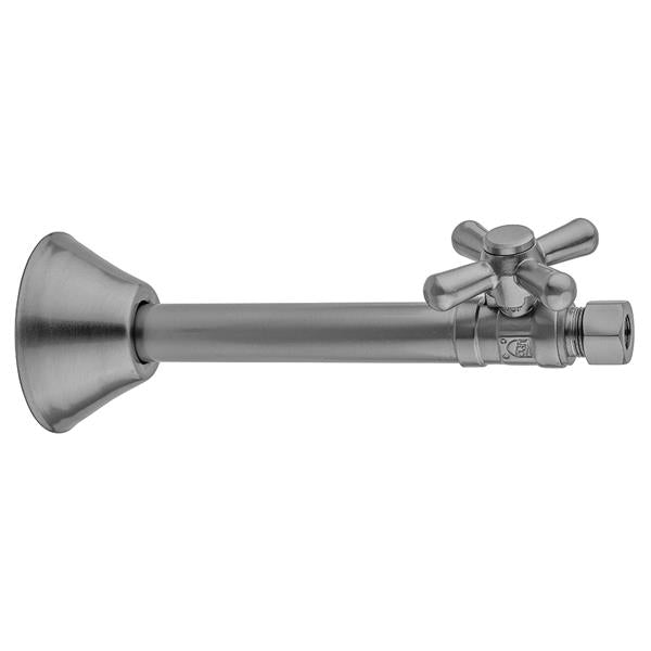 Jaclo - Quarter Turn Straight Pattern 1/2 Inch Copper (Sweat Fit) x 3/8 Inch O.D. Supply Valve with Standard Cross Handle