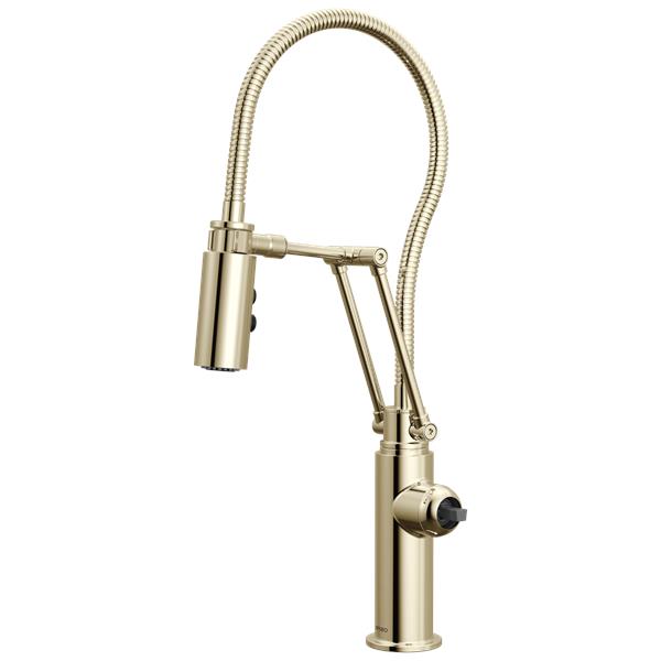 Brizo - Odin Articulating Kitchen Faucet with Finished Hose - Less Handle