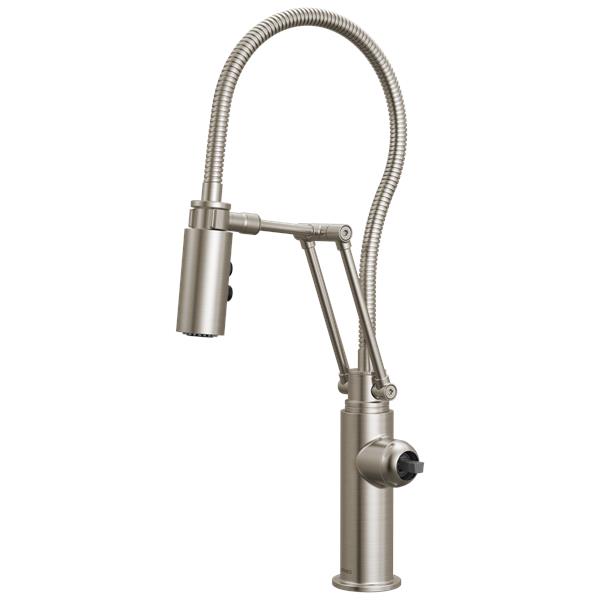 Brizo - Odin Articulating Kitchen Faucet with Finished Hose - Less Handle