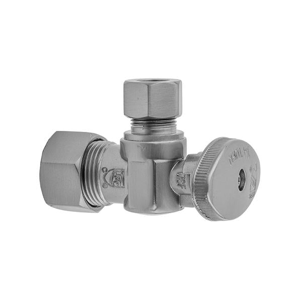 Jaclo - Quarter Turn Angle Pattern 5/8 Inch O.D. Compression (Fits 1/2 Inch Copper) x 1/2 Inch O.D. Supply Valve with Oval Handle