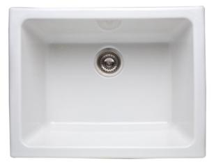 Rohl - Allia 24 Inch Fireclay Single Bowl Undermount Kitchen Or Laundry Sink