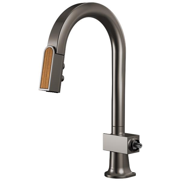 Brizo - Frank Lloyd Wright Pull-Down Prep Faucet with Arc Spout and Wood Wand - Less Handle