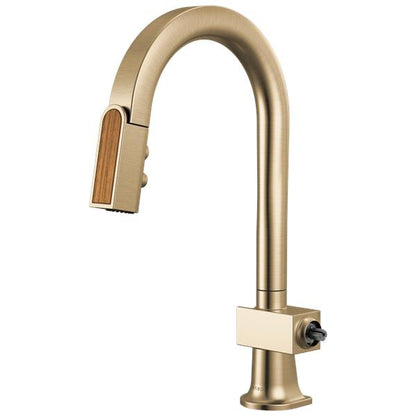Brizo - Frank Lloyd Wright Pull-Down Prep Faucet with Arc Spout and Wood Wand - Less Handle