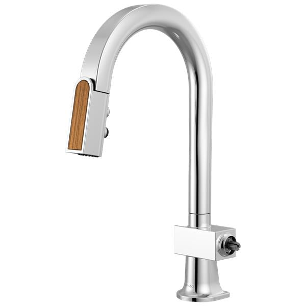 Brizo - Frank Lloyd Wright Pull-Down Prep Faucet with Arc Spout and Wood Wand - Less Handle