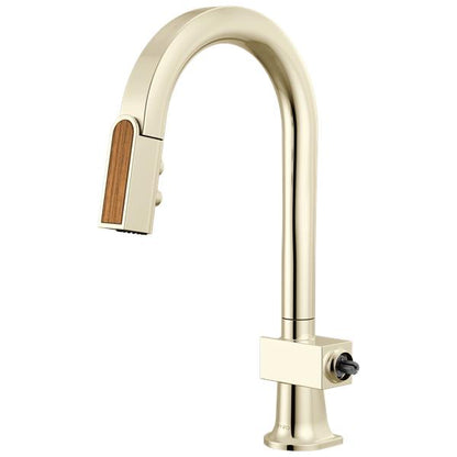 Brizo - Frank Lloyd Wright Pull-Down Prep Faucet with Arc Spout and Wood Wand - Less Handle