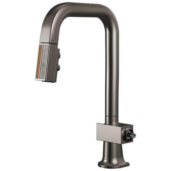 Brizo - Frank Lloyd Wright Pull-Down Prep Faucet with Square Spout and Wood/Concrete Wand - Less Handle