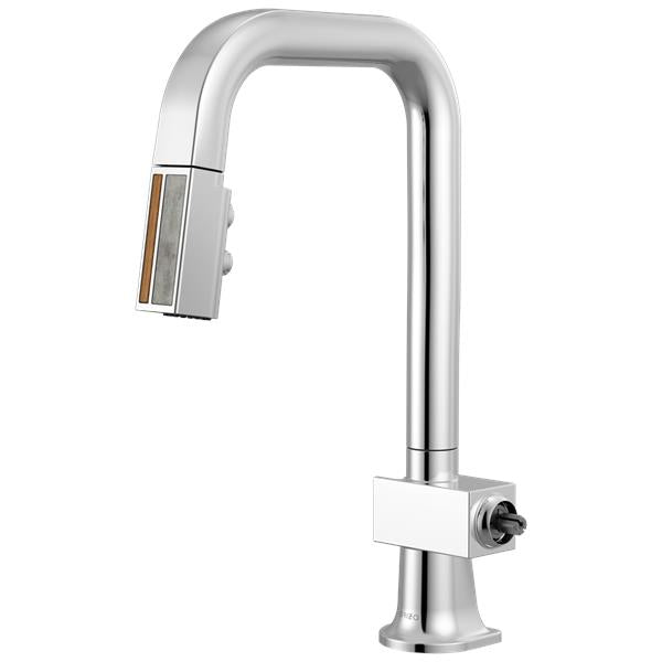 Brizo - Frank Lloyd Wright Pull-Down Prep Faucet with Square Spout and Wood/Concrete Wand - Less Handle