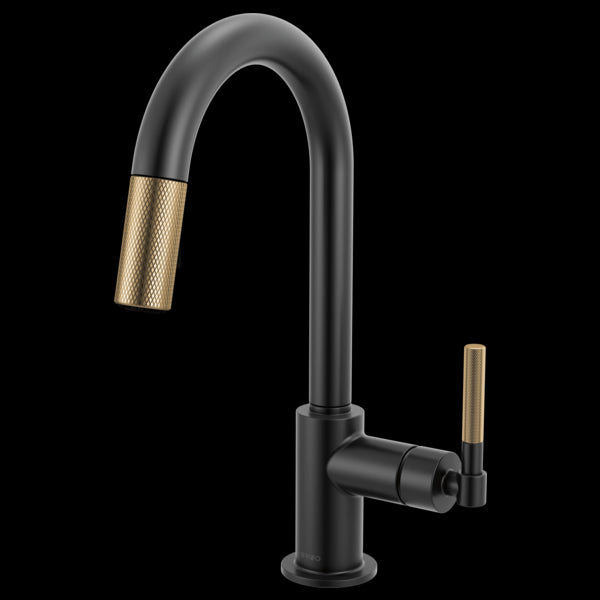 Brizo - Litze Pull-Down Prep Faucet with Arc Spout - Knurled Handle