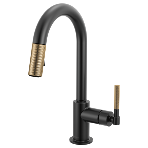 Brizo - Litze Pull-Down Prep Faucet with Arc Spout - Knurled Handle