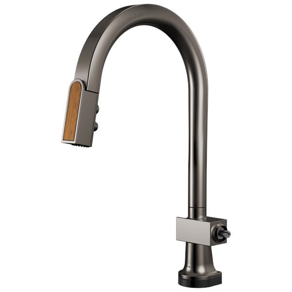 Brizo - Frank Lloyd Wright SmartTouch Pull-Down Kitchen Faucet with Arc Spout and Wood Wand - Less Handle
