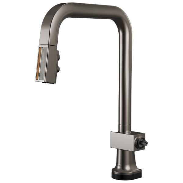 Brizo - Frank Lloyd Wright SmartTouch Pull-Down Kitchen Faucet with Square Spout and Wood/Concrete Wand - Less Handle
