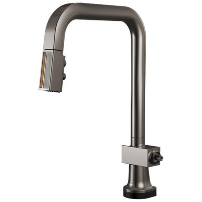 Brizo - Frank Lloyd Wright SmartTouch Pull-Down Kitchen Faucet with Square Spout and Wood/Concrete Wand - Less Handle