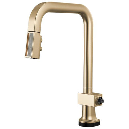 Brizo - Frank Lloyd Wright SmartTouch Pull-Down Kitchen Faucet with Square Spout and Wood/Concrete Wand - Less Handle