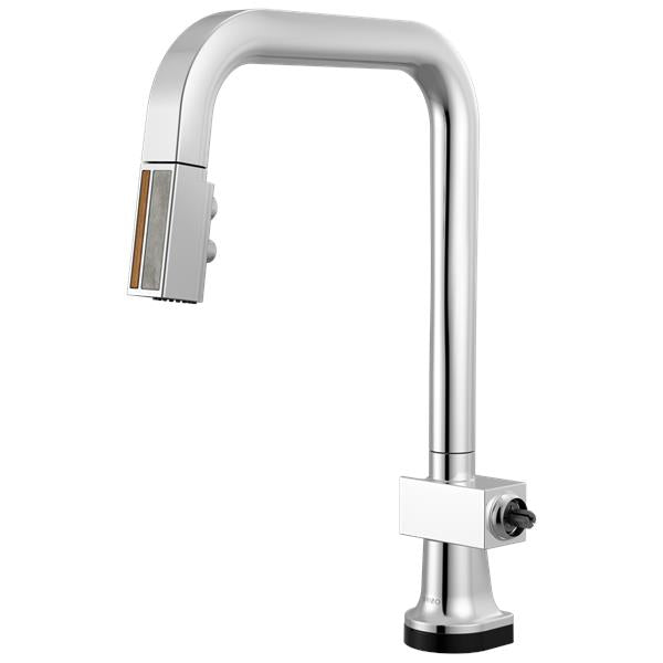 Brizo - Frank Lloyd Wright SmartTouch Pull-Down Kitchen Faucet with Square Spout and Wood/Concrete Wand - Less Handle