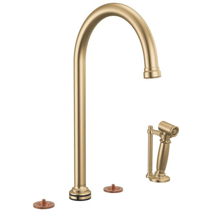Brizo - Faircroft SmartTouch Widespread Faucet with Arc Spout and Side Sprayer - Less Handles