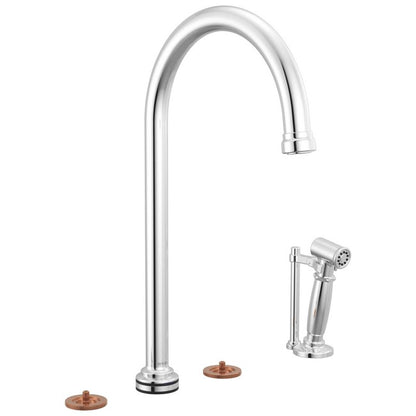 Brizo - Faircroft SmartTouch Widespread Faucet with Arc Spout and Side Sprayer - Less Handles