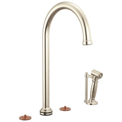 Brizo - Faircroft SmartTouch Widespread Faucet with Arc Spout and Side Sprayer - Less Handles