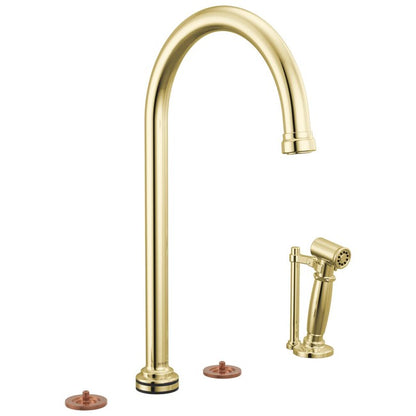 Brizo - Faircroft SmartTouch Widespread Faucet with Arc Spout and Side Sprayer - Less Handles