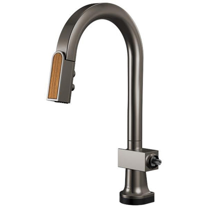 Brizo - Frank Lloyd Wright SmartTouch Pull-Down Prep Faucet with Arc Spout and Wood Spout - Less Handle