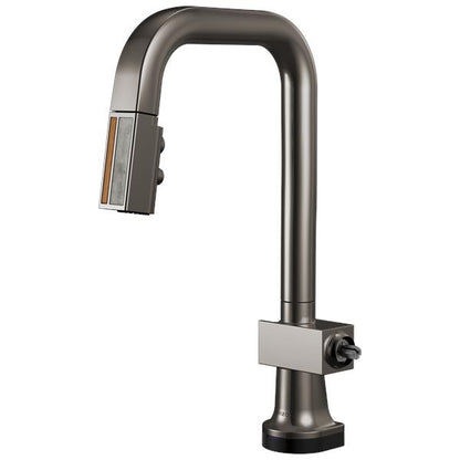 Brizo - Frank Lloyd Wright SmartTouch Pull-Down Prep Faucet with Square Spout and Wood/Concrete Wand - Less Handle