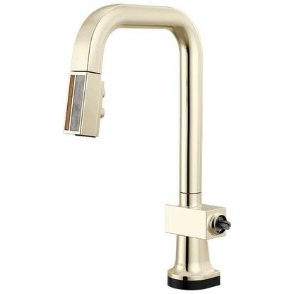 Brizo - Frank Lloyd Wright SmartTouch Pull-Down Prep Faucet with Square Spout and Wood/Concrete Wand - Less Handle