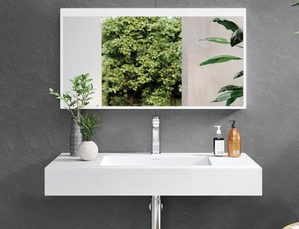 MTI - Zermatt 90 Mineral Composite Wall-Mounted Sink - Matte White (35.5X19.75)